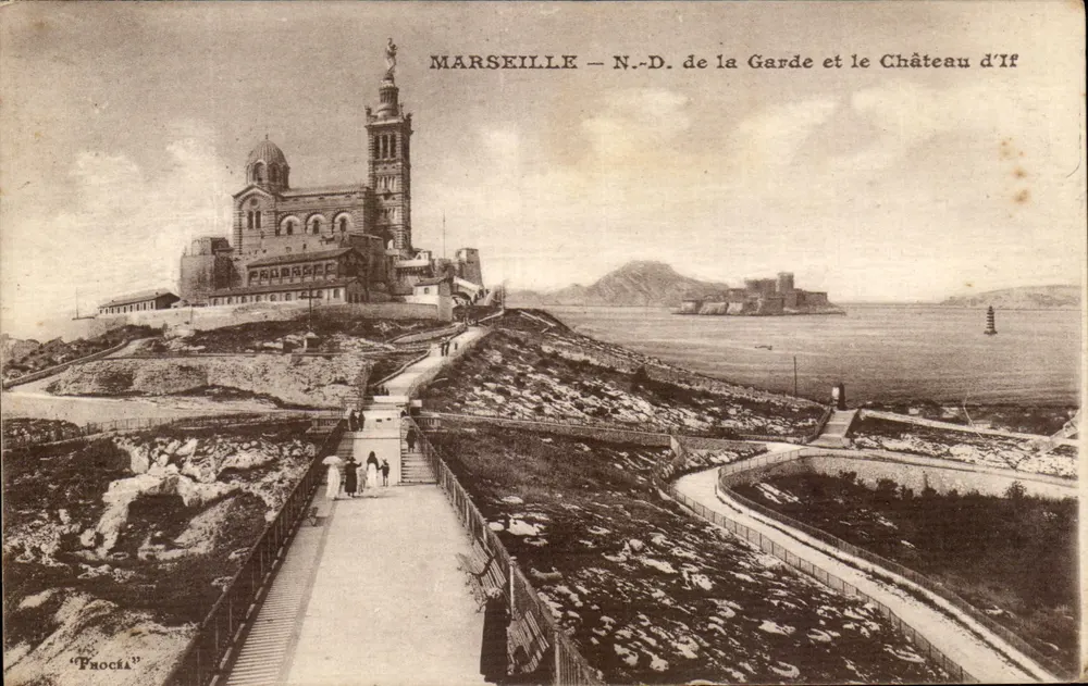 Marselha — N.-D. da Garde e o Castelo de If — editor Phocéa - Frente