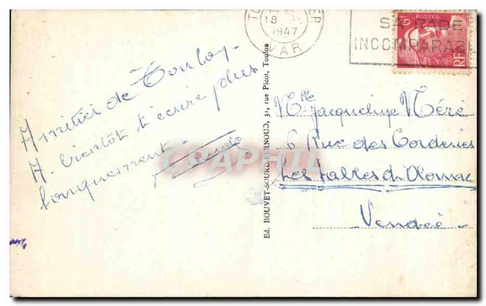 Toulon — allgemeiner Blick von der Seyne — Éd. Bouvet-Sourdernoud, Nr. 164 - Rückseite