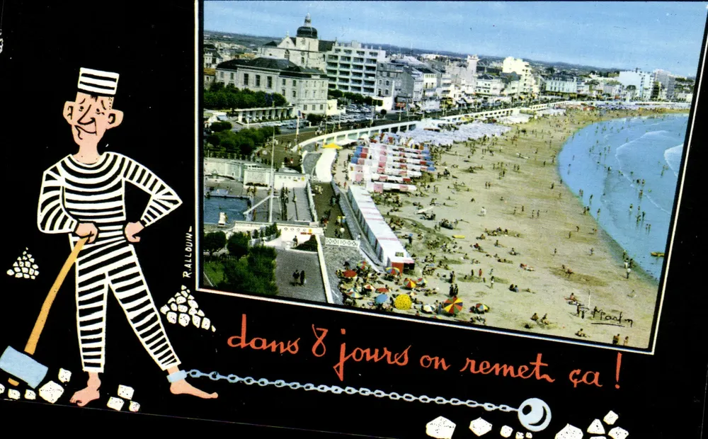 Les Sables-d'Olonne — praia animada — Rallouin, n°821 - Frente