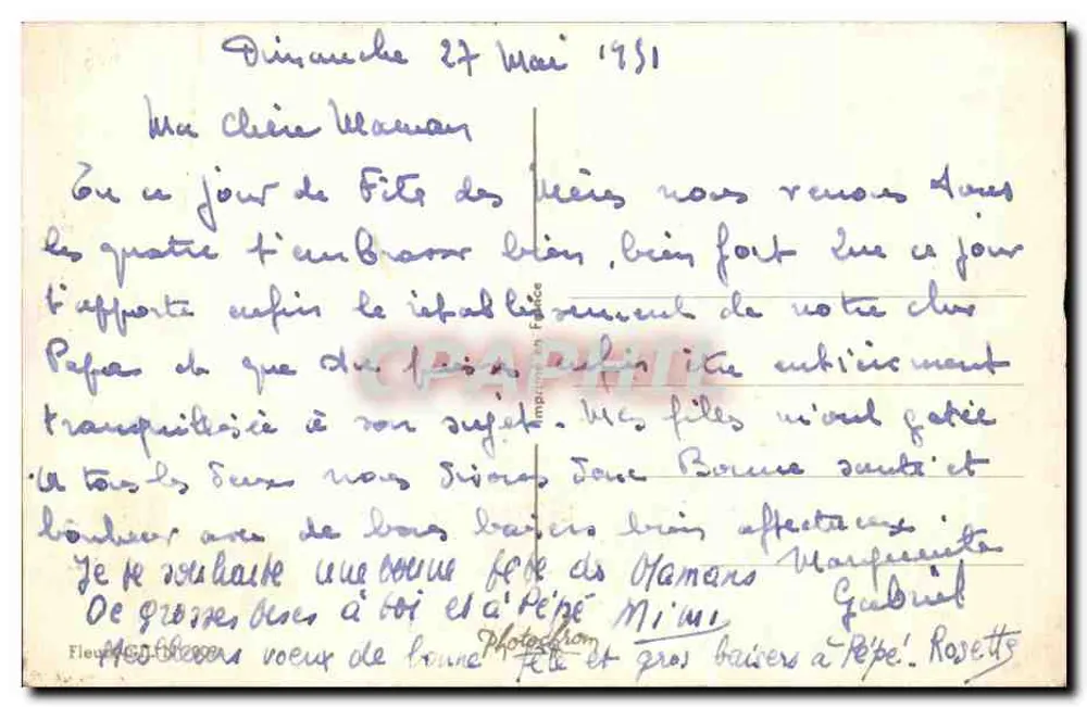 Blumen — Rose und Veilchen — Frohe Geburtstagsgrüße an meine liebe Mama - Rückseite