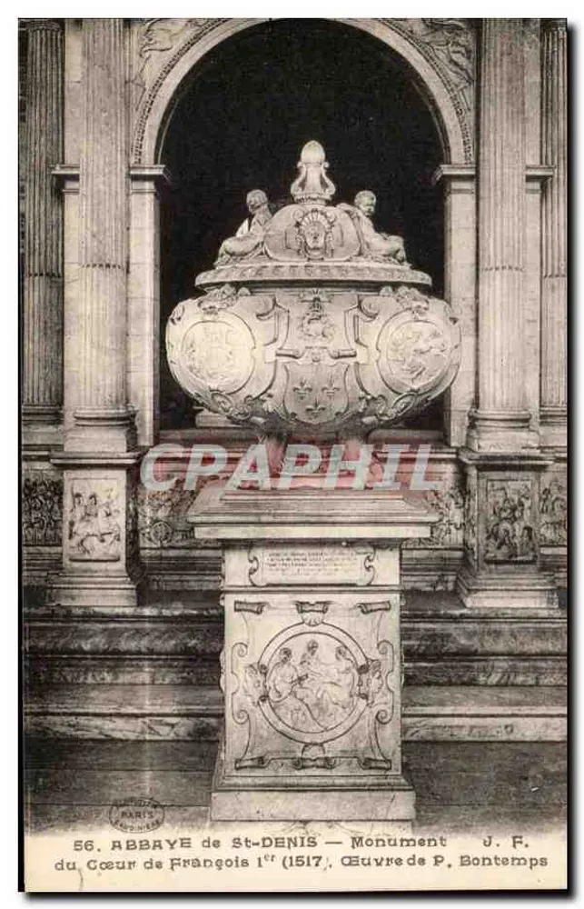 Abtei von St-Denis — Denkmal des Herzens von Franz I. (1517) — Werk von P. Bontemps - Vorderseite