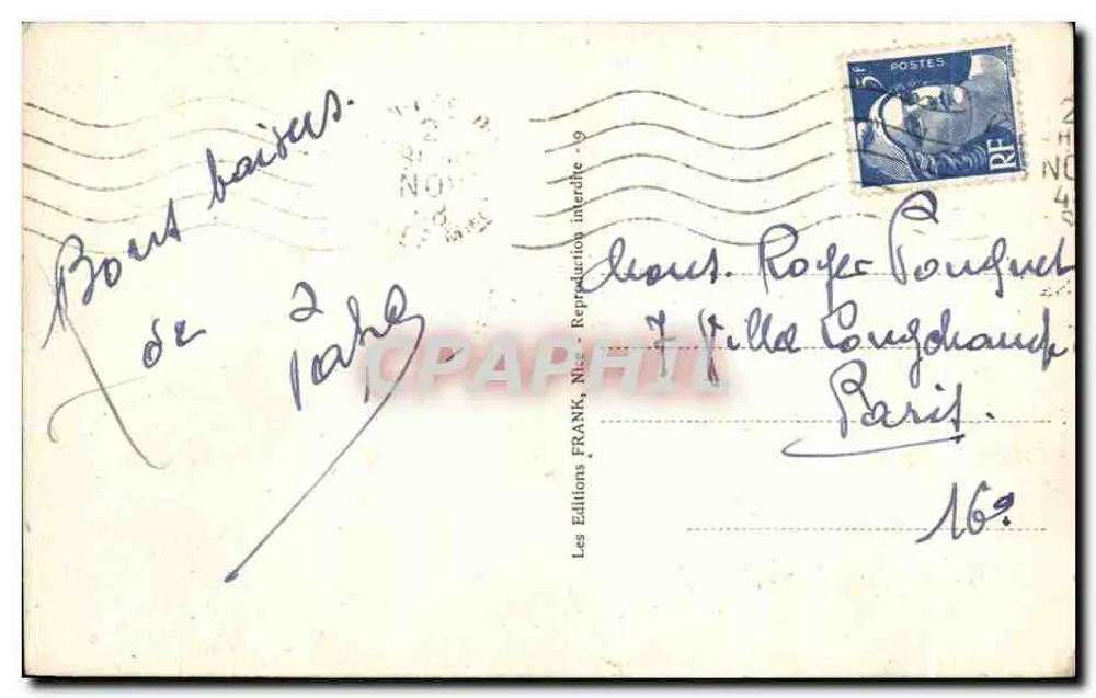 Antibes — Die Mauern und die Alpen — Editions FRANK, Nice, Nr. 169 - Rückseite