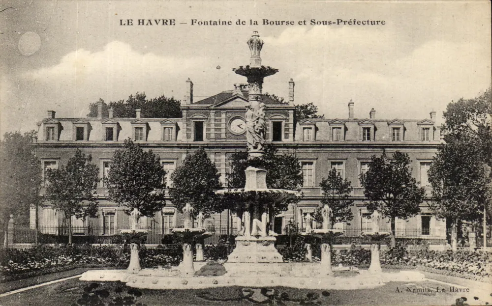 Le Havre — Fontaine de la Bourse und Sous-Préfecture — A. Nemuts, Le Havre - Vorderseite