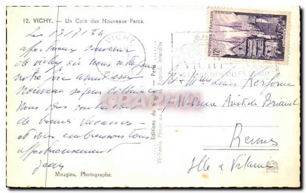 Vichy — Ein Stück der neuen Parks — Moagins, Fotograf - Rückseite