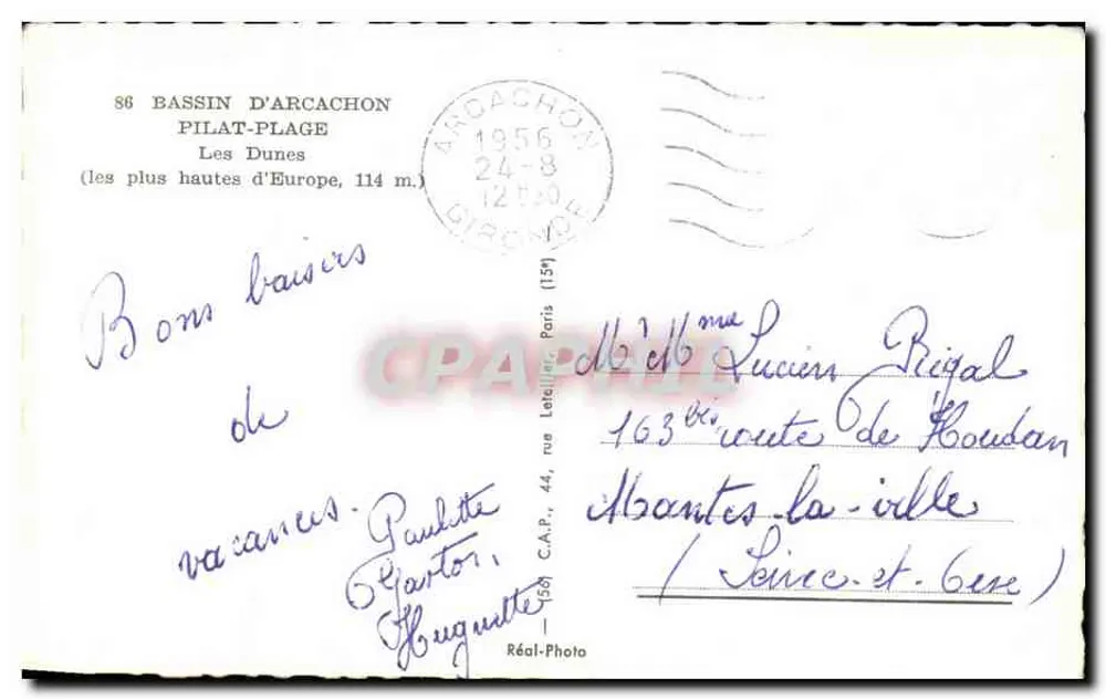 Die Dünen von Pilat - Bassin d'Arcachon — Réal-Photo, n°56 - Rückseite