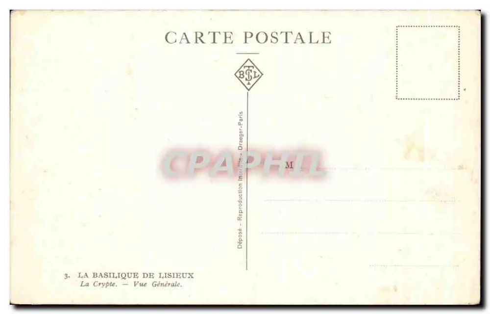 La Cripta — Basilica di Lisieux — Vista Generale — Deposito BCL, Parigi - Verso