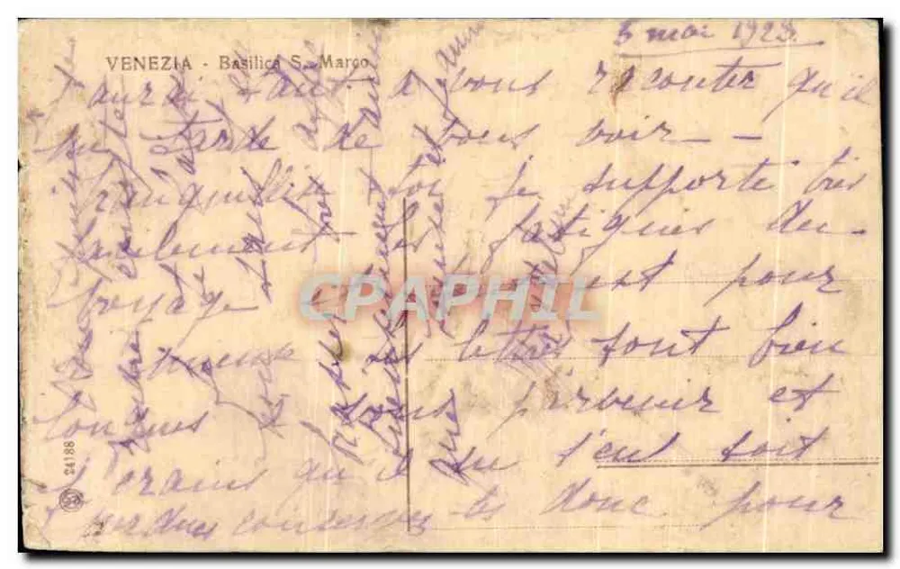 Veneza — Basílica de São Marcos — editor desconhecido, número de série 24188 - Verso