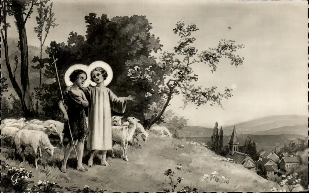 Santos João Batista e João Evangelista — com ovelhas — editor Geuny, n°7108 - Frente