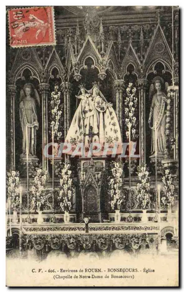 Kirche von Bonsecours — Kapelle Notre-Dame — Umgebung von Rouen - Vorderseite