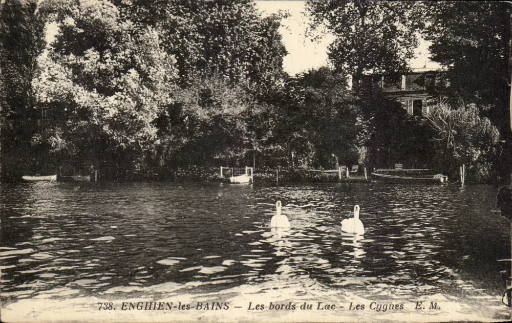 Enghien-les-Bains — Ufer des Sees — Die Schwäne — E.M. n°738 - Vorderseite