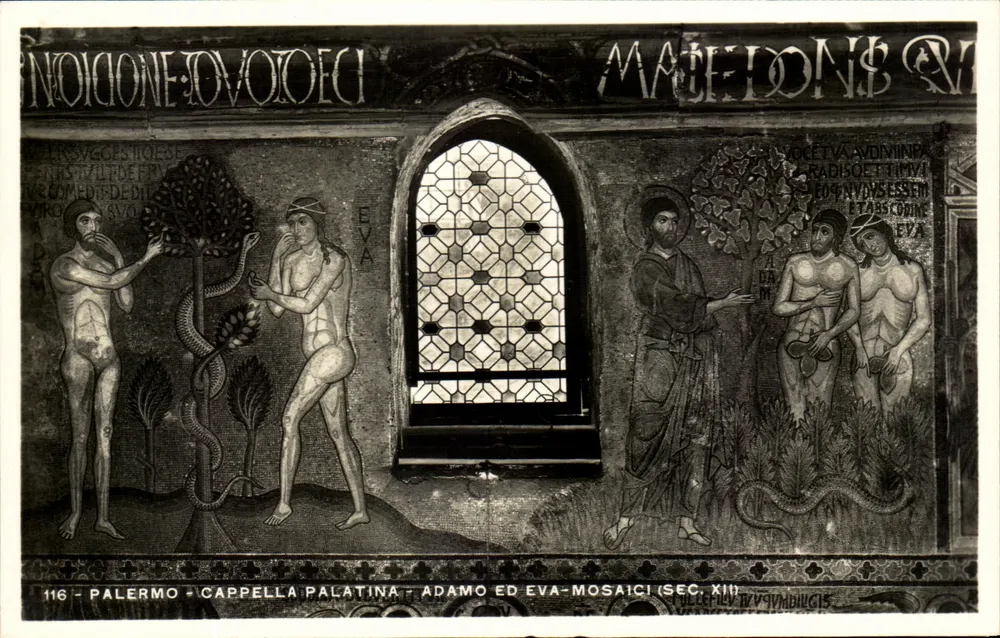 Palermo - Cappella Palatina - Adam und Eva - Mosaiken (12. Jahrhundert) - Vorderseite