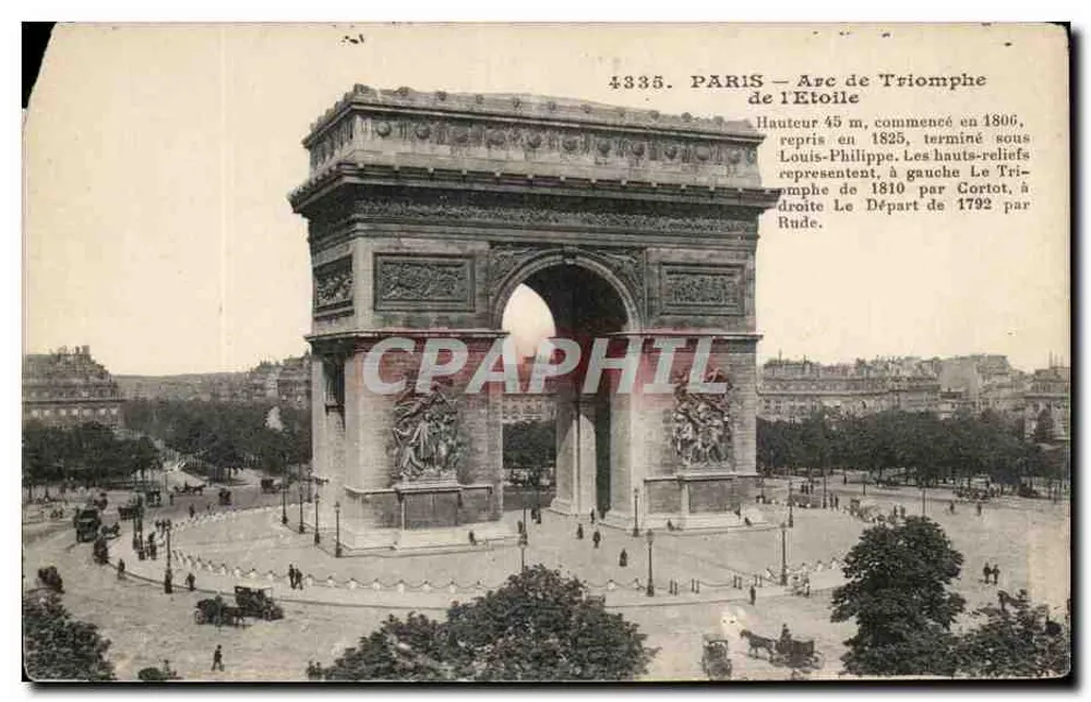Paris — Arc de Triomphe — éditeur anonyme, n° 4335 - Frente