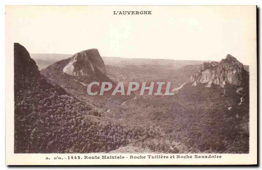 Auvergne — Route Malviale, Roche Tuilière und Roche Sanadoire — J. Gouttefanges, Verleger, Ollinges (P.-de-D.) - Vorderseite