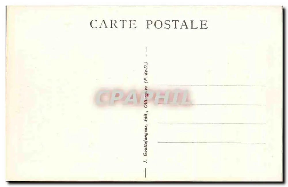 Auvergne — Route Malviale, Roche Tuilière und Roche Sanadoire — J. Gouttefanges, Verleger, Ollinges (P.-de-D.) - Rückseite