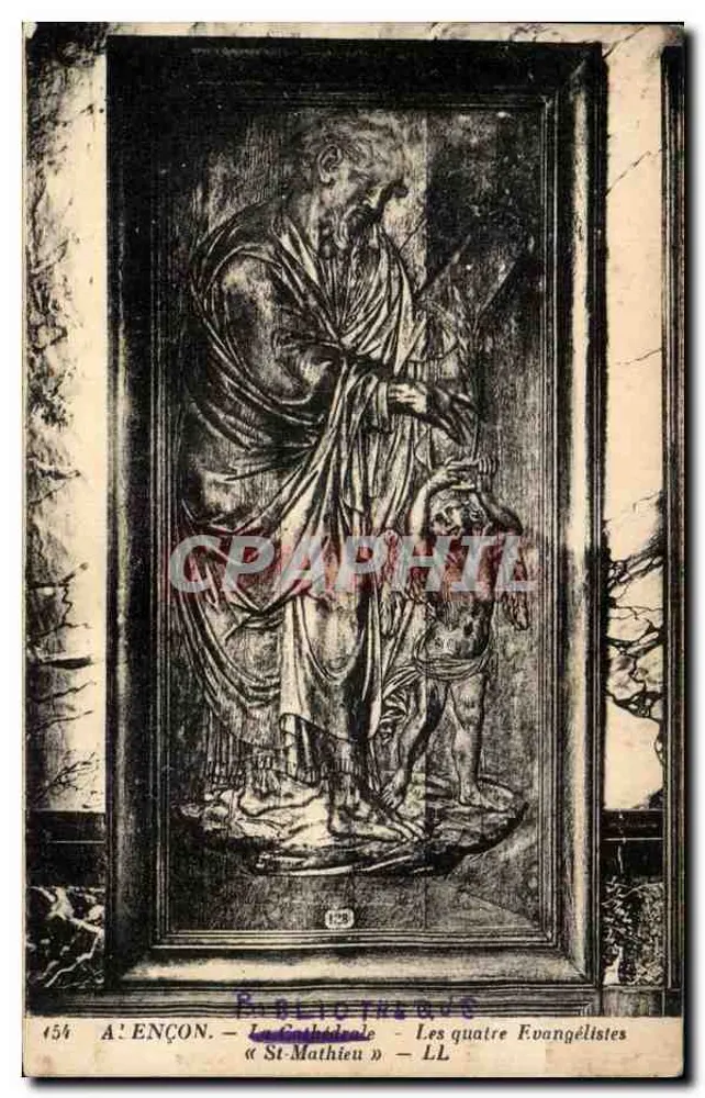 A'ENÇON — La Cattedrale — I Quattro Evangelisti « San Matteo » — LL - Recto