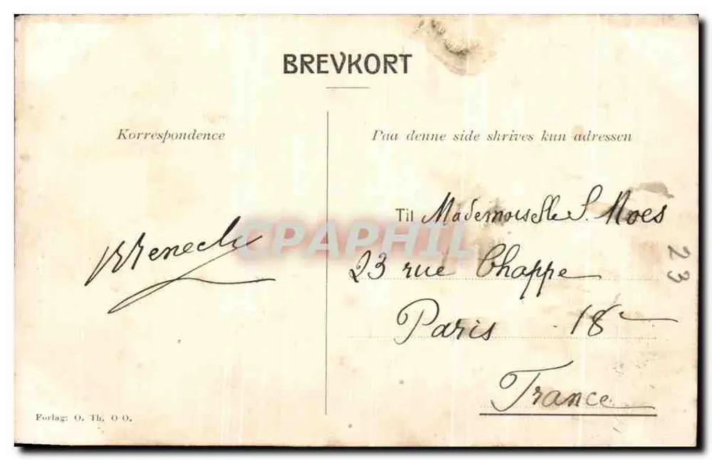 Skjarvefassen - Hardanger — Noruega — editor O. Th. O. O. - Verso