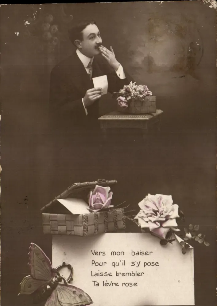 Homem de terno — poema romântico — editor desconhecido - Frente