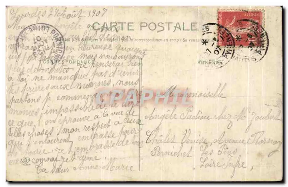 Lourdes - A Virgem da Gruta — Fototipo Labouche Frères, Toulouse, n° 840 - Verso