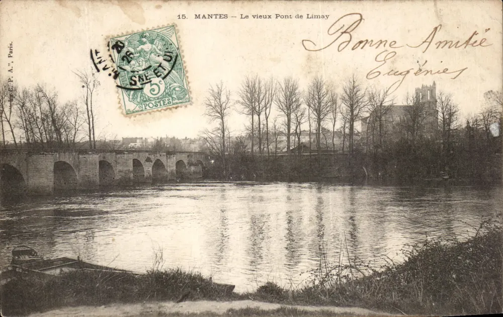 MANTES — Le vieux Pont de Limay — éditeur P. A. Paris, n°15 - Vorderseite