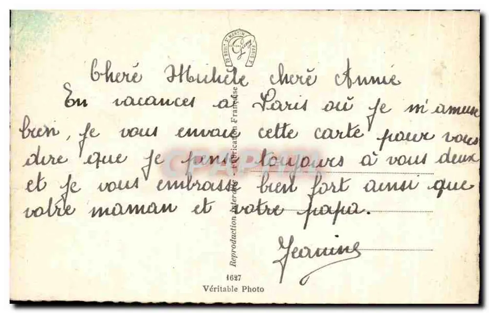 Paris - Der Sacré-Cœur — Ansicht mit dem Funicular — Verlag Glimi - Rückseite