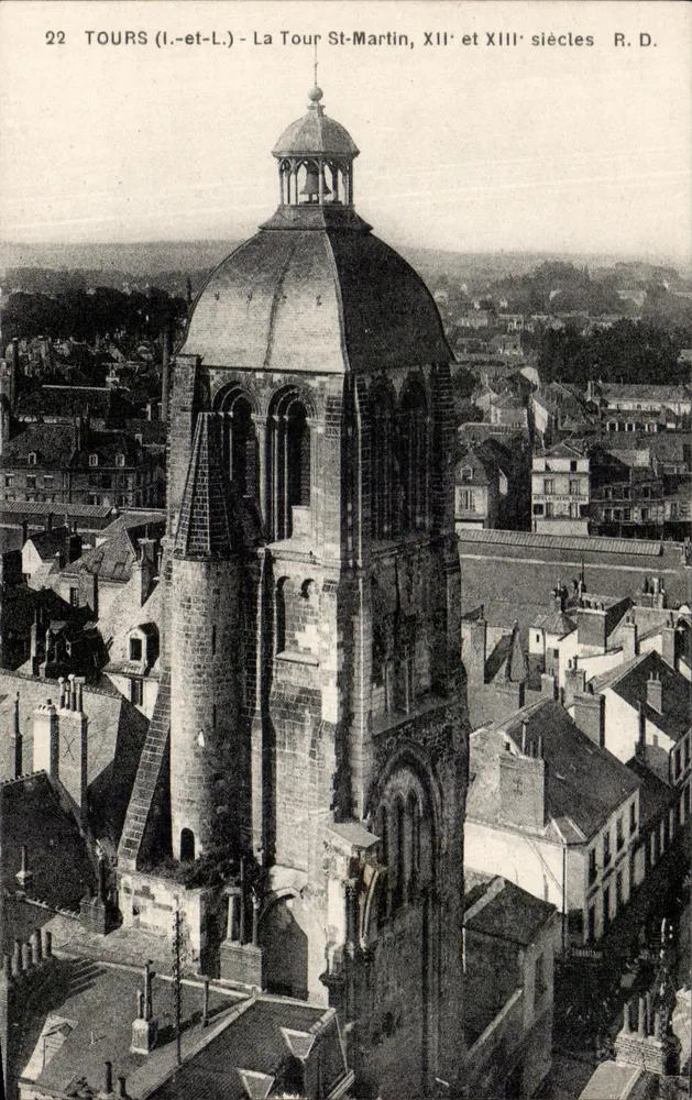 Tours (Loire-et-Loire) - A Torre Saint-Martin, XII e XIII séculos - R.D. - Frente