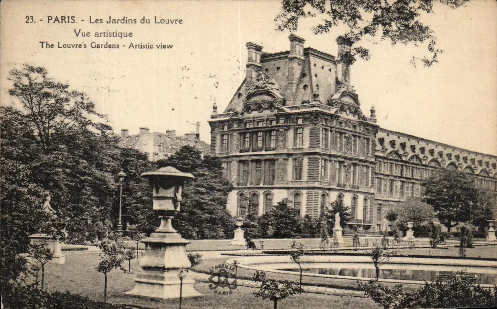 PARIS - Os Jardins do Louvre - Vista artística - Labeille Paris n°23 - Frente