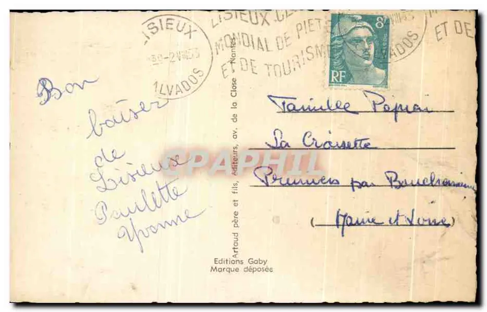 Lisieux (Calvados) — Statue de sainte Thérèse et la Basilique — Éditions Gaby - Rückseite