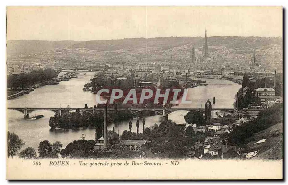 Rouen — Vista generale scattata da Bon-Secours — ND - Recto