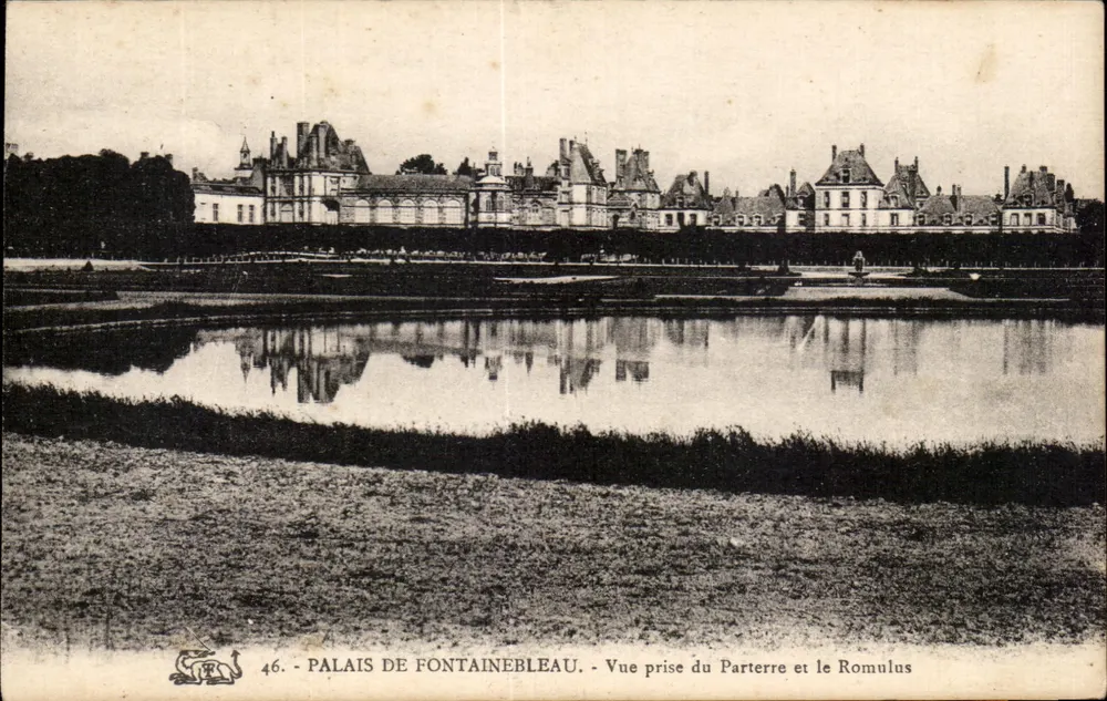 Palast von Fontainebleau — Ansicht vom Parterre und dem Romulus — n°46 - Vorderseite
