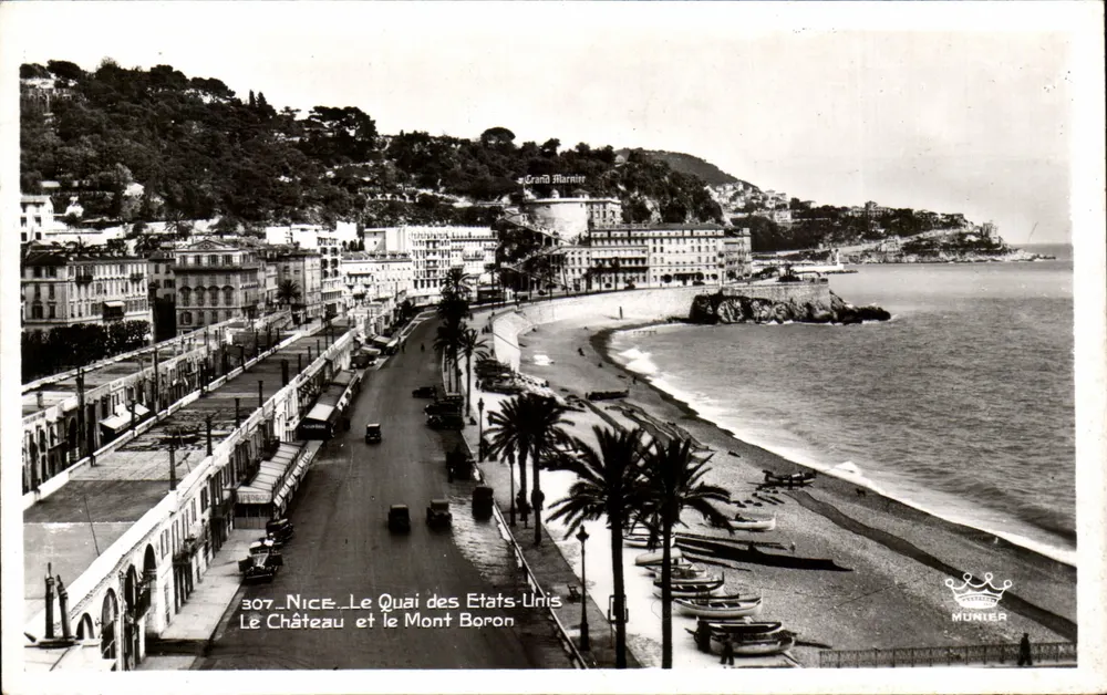 Nice - Der Quai des États-Unis, Schloss und Mont Boron — Éditions Art Munier, Nr. 307 - Vorderseite