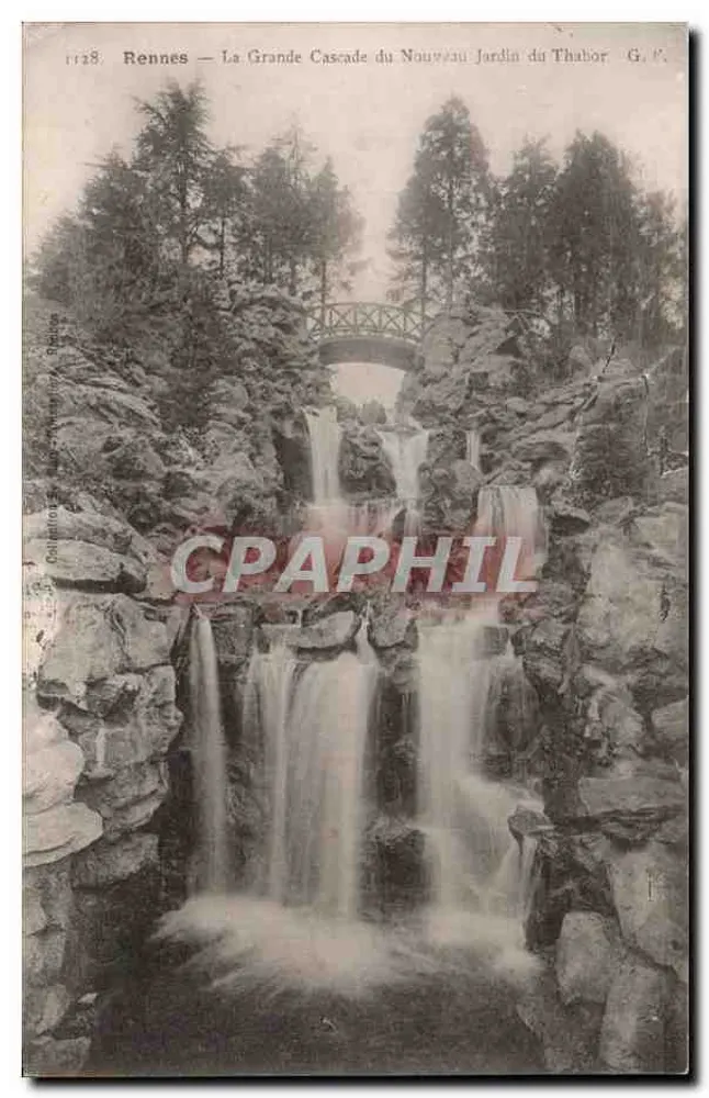 Rennes — Die Große Wasserfall des neuen Gartens von Thabor — G. K. - Vorderseite