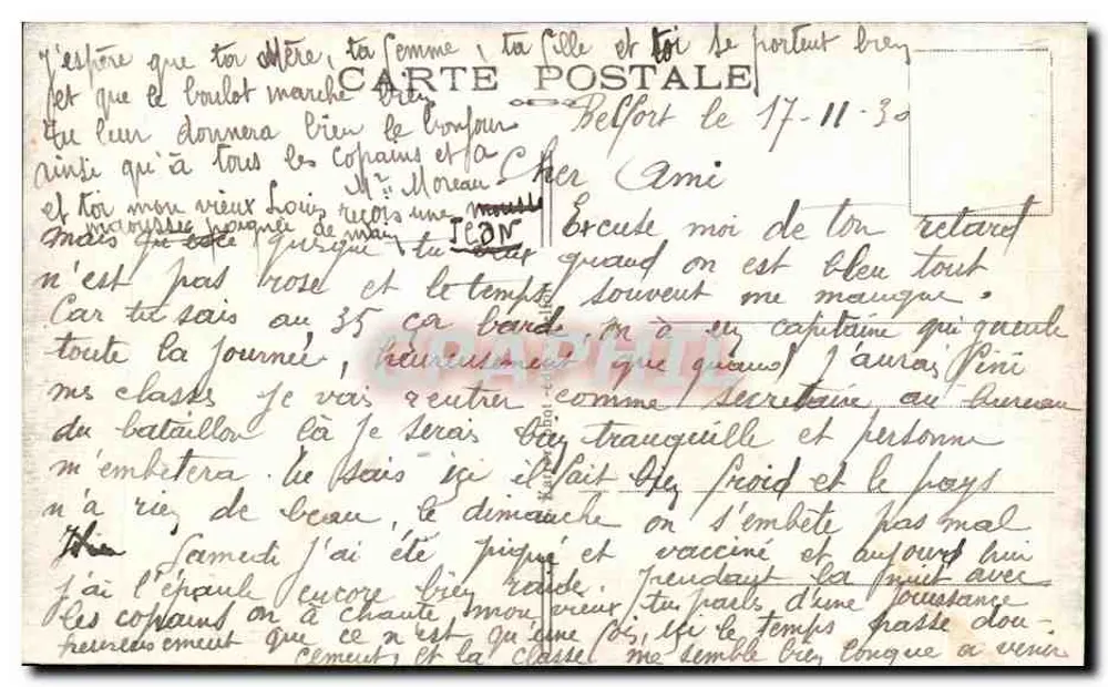 Belfort (Territoire) — O Leão (Comprimento 22 metros ; Altura 11 metros) — Obra de Bartholdi - Verso