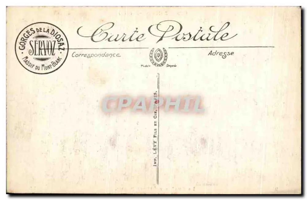 Servoz (Hoog Savoie) — De Keten van de Mont-Blanc — Imp. Lévy Fils, Parijs - Achterkant