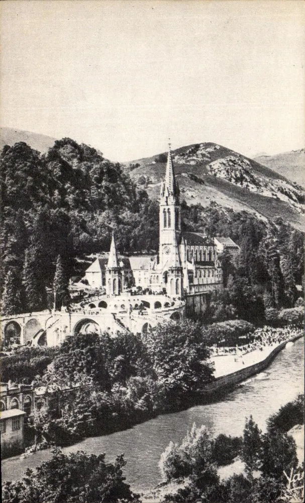 A Basílica e o Gave — Lourdes — edit. Chambon, n°25 - Frente