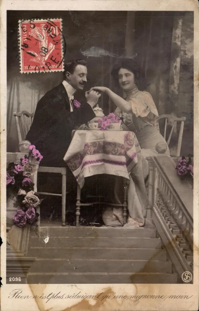 Casal apaixonado — cena de te — editor S.P. n°2096 - Frente