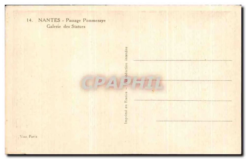Nantes - Passage Pommeraye - Galerie der Statuen — Visa Paris, n°14 - Rückseite