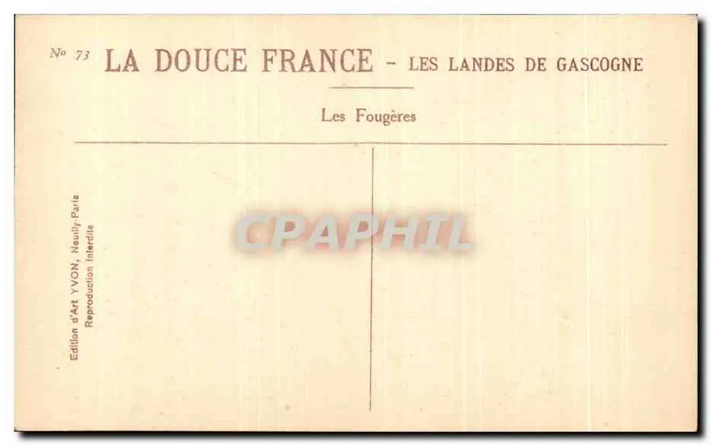 Die Farnen — Die Landes de Gascogne — Kunstausgabe YVON, Neaullly, Paris - Rückseite