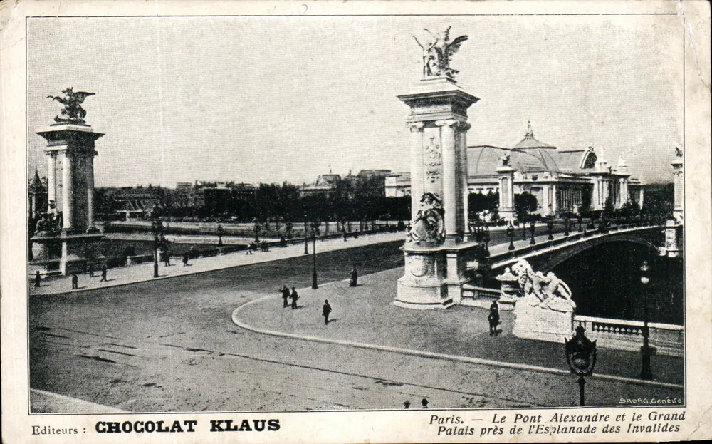 Paris — Der Pont Alexandre und der Grand Palais nahe der Esplanade des Invaliden — Verlage : CHOCOLAT KLAUS - Vorderseite