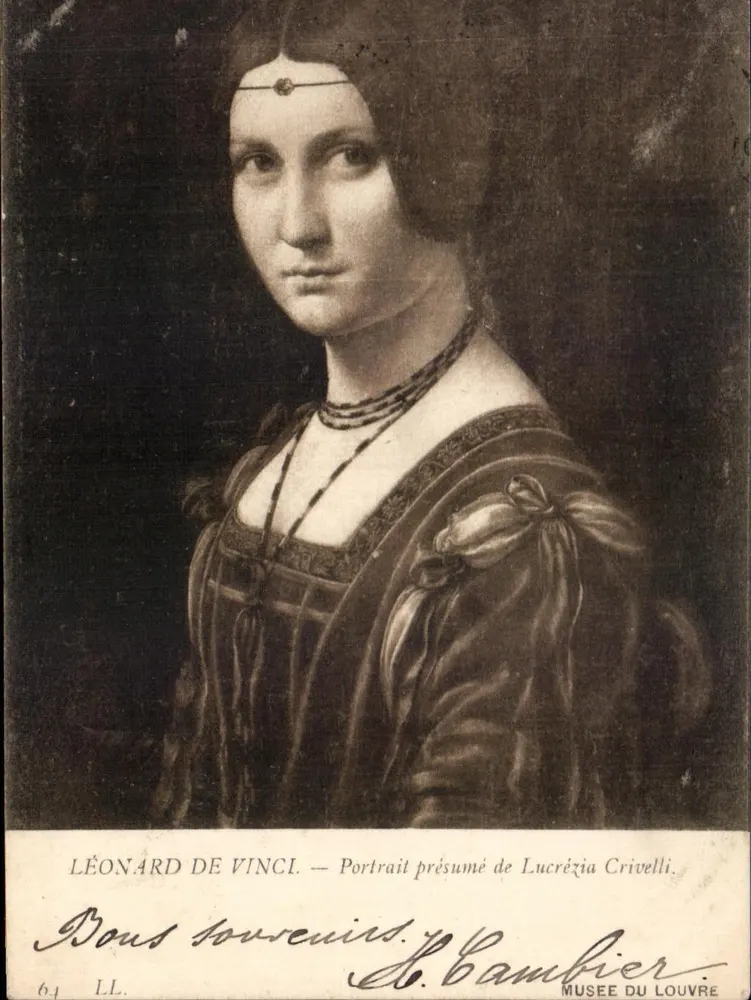 Léonard de Vinci — Portrait présumé de Lucrezia Crivelli — H. Cambier, n°64 LL - Vorderseite
