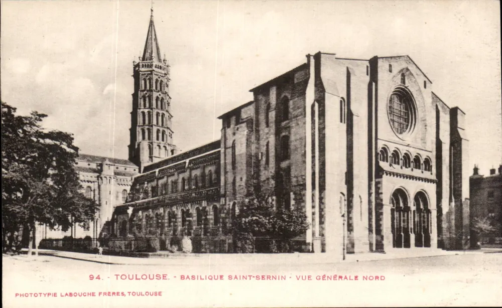 Toulouse - Basilique Saint-Sernin - Allgemeiner Blick nach Norden - Vorderseite