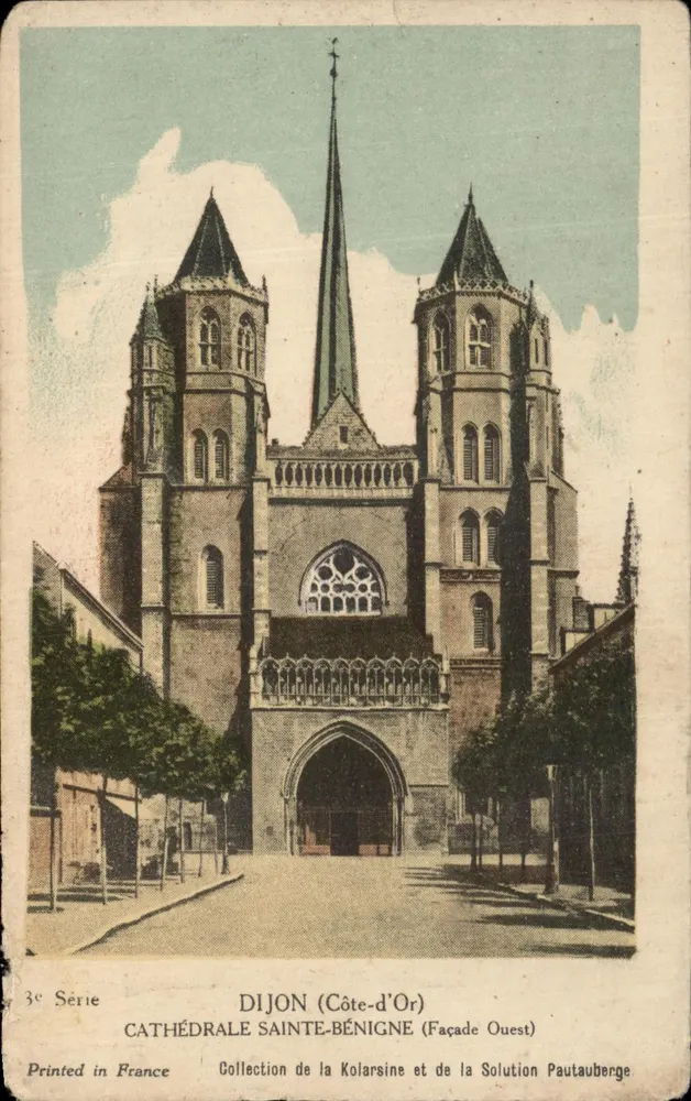 Dijon (Côte-d'Or) — Cathédrale Sainte-Bénigne (Façade Ouest) — Collection de la Kolarsine et de la Solution Pautaubege, 3e Série - Frente