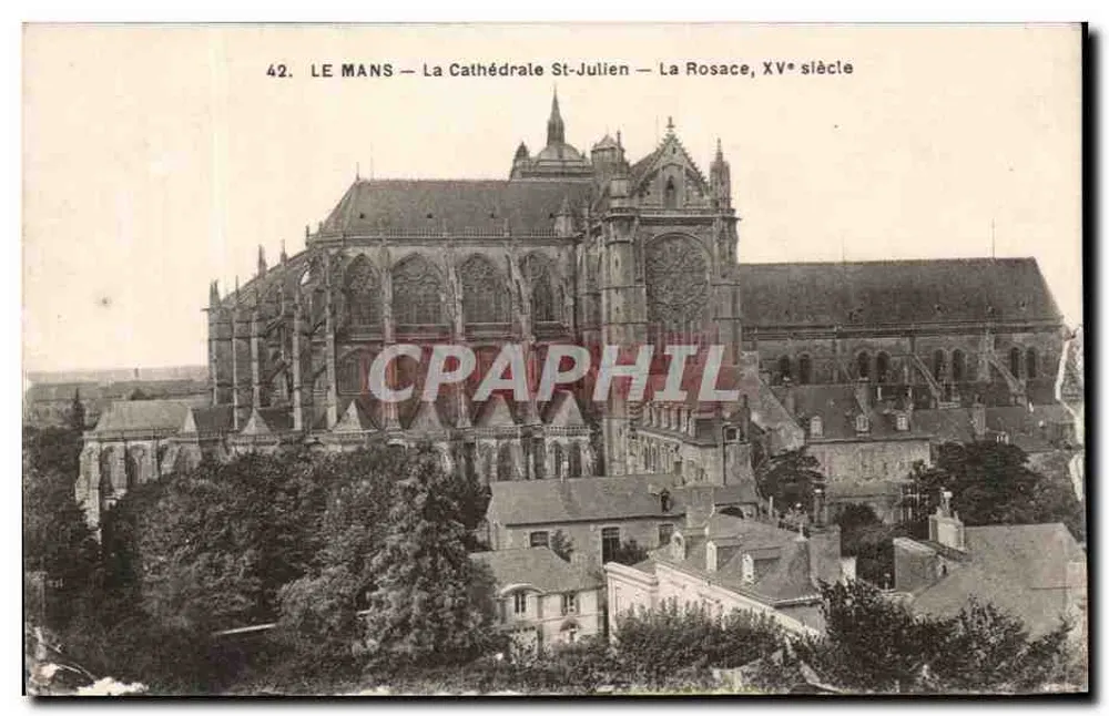 Le Mans — Die Kathedrale St-Julien — Die Rosefenster, 15. Jahrhundert - Vorderseite