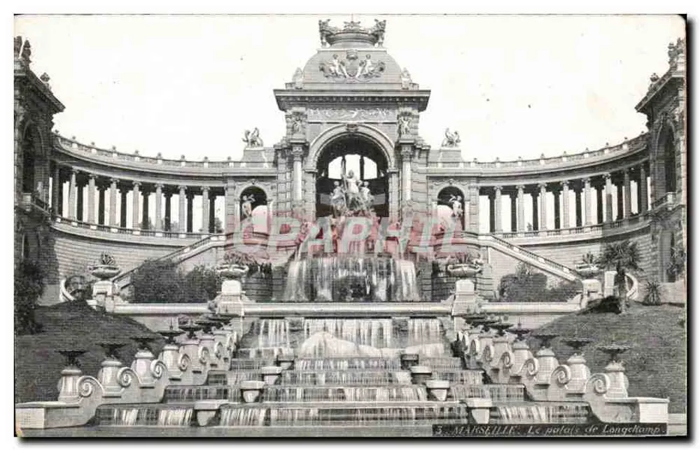 Marselha — O palácio de Longchamp — editor L. V. & Cie - Frente