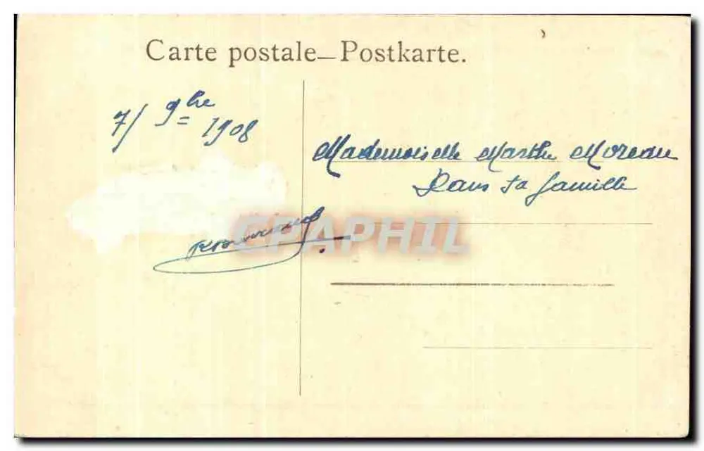 Lac dans les montagnes — vue de lac entouré de montagnes avec vaches près de la rive — éditeur G.M.B. n° 4029 - Verso