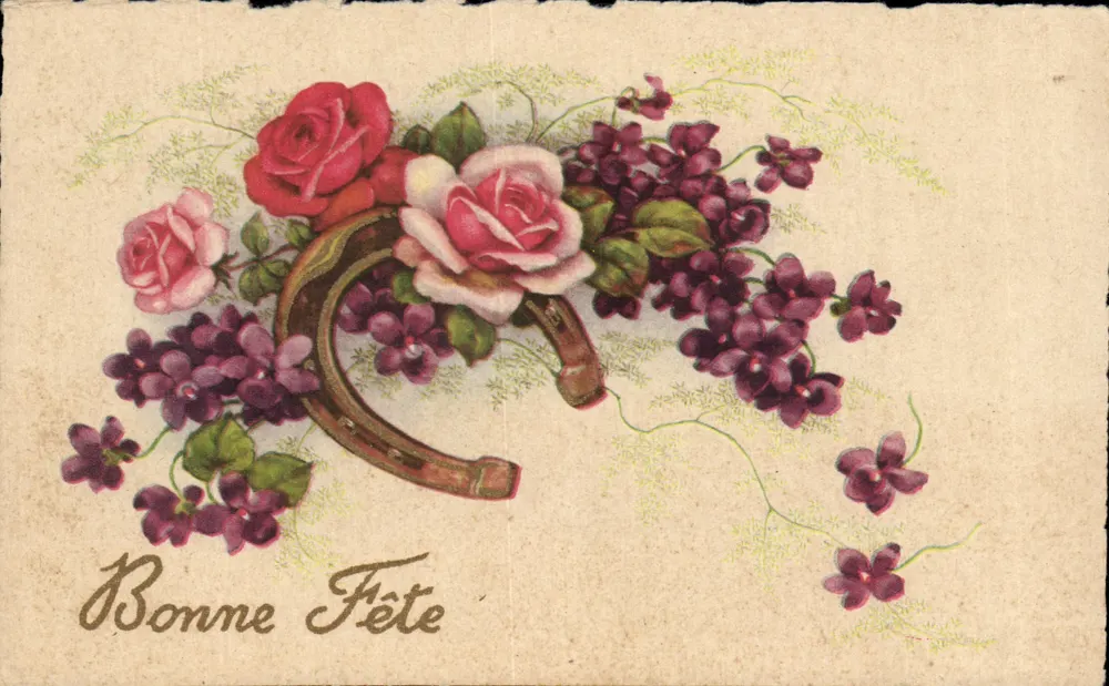 Carpinteiro e flores — Boa Festa — M.D. Paris, Série 600 - Frente