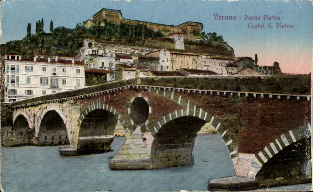 Verona - Ponte Pietra - Castel S. Pietro — Verlag F. Zampieri, n° 2286 - Vorderseite