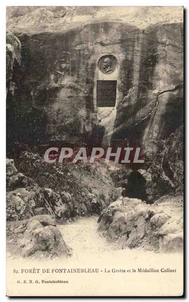 Forêt de Fontainebleau — Die Höhle und das Medaillon Colinet — G. B. N. G. Fontainebleau - Vorderseite