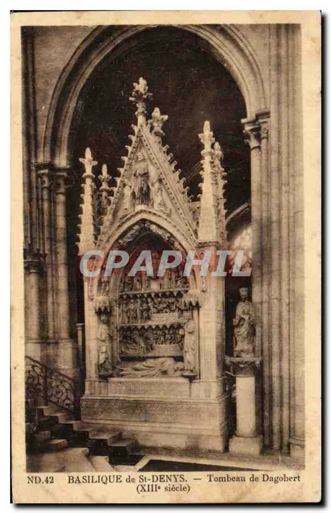 Basilique de St-Denys — Tombeau de Dagobert (XIIIe siècle) — éditeur ND.42 - Frente