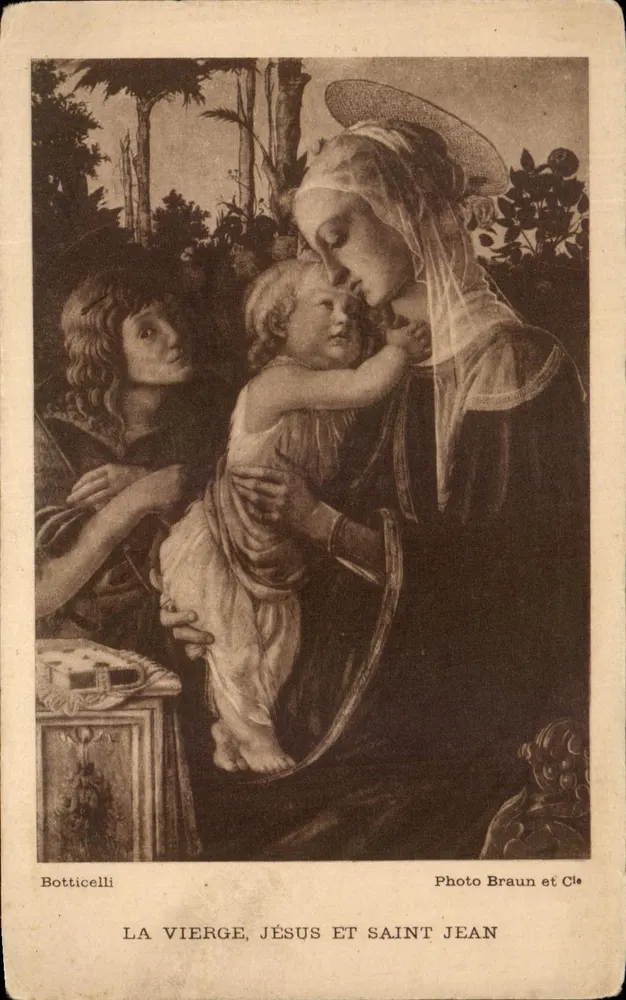 A Virgem, Jesus e São João — Botticelli — Foto Braun e Cie - Frente