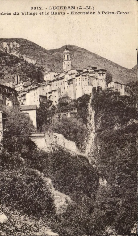Luceram (A.M.) — Eingang zum Dorf und Schlucht — Ausflug nach Peïra-Cava - Vorderseite